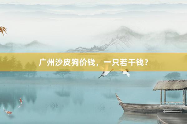 广州沙皮狗价钱，一只若干钱？